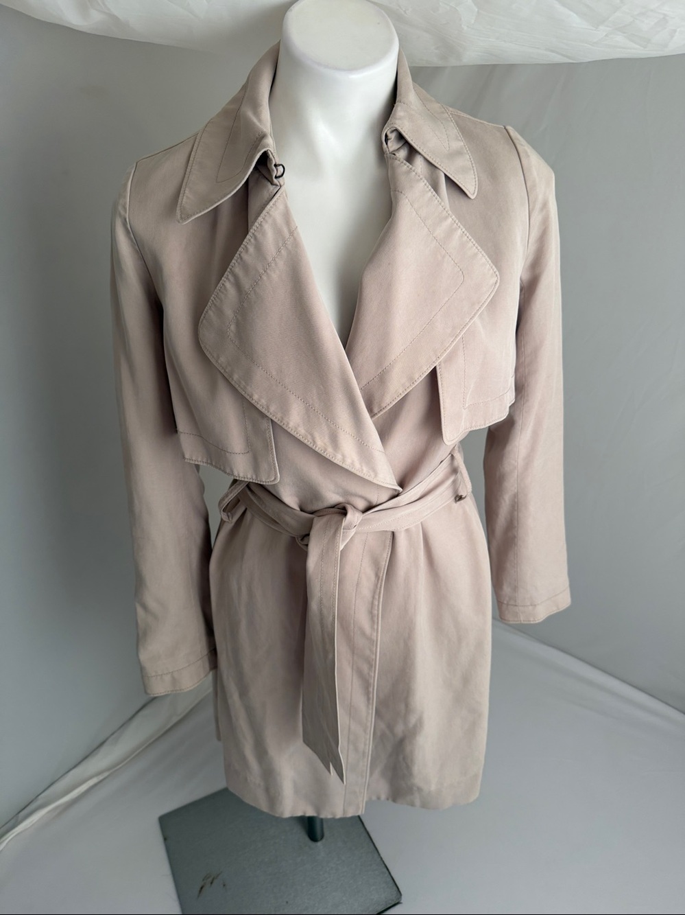 Club Monaco Taupe Belted Trench Coat
